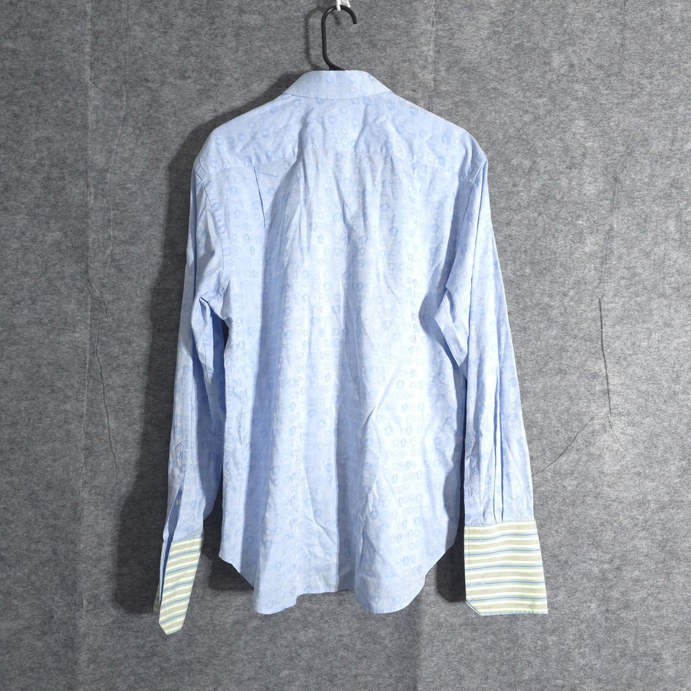 Robert Graham Button Up Shirt Mens Long SleeveBlue Floral Print Large Designer - Picture 2 of 11